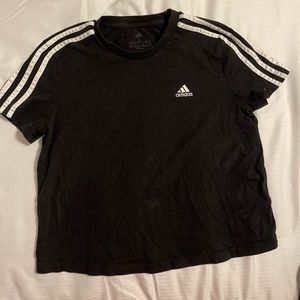 Black cropped Addidas tee shirt